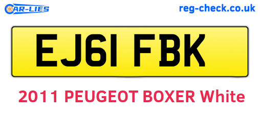 EJ61FBK are the vehicle registration plates.