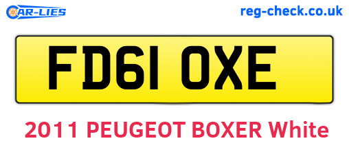 FD61OXE are the vehicle registration plates.