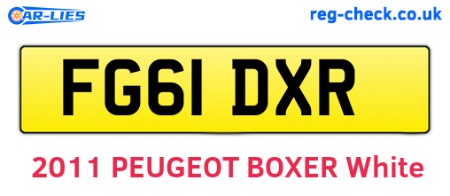 FG61DXR are the vehicle registration plates.