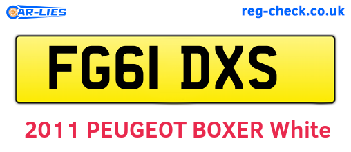 FG61DXS are the vehicle registration plates.