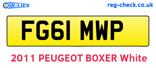 FG61MWP are the vehicle registration plates.