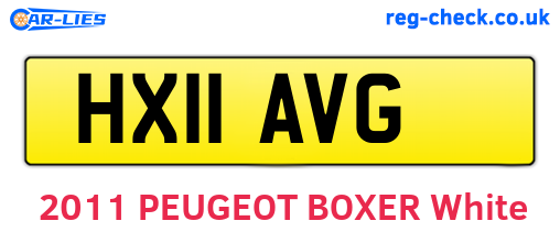 HX11AVG are the vehicle registration plates.