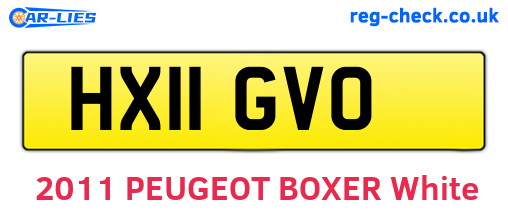HX11GVO are the vehicle registration plates.