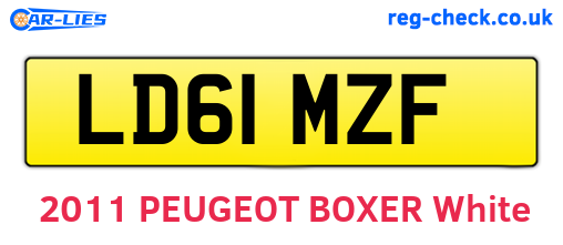 LD61MZF are the vehicle registration plates.