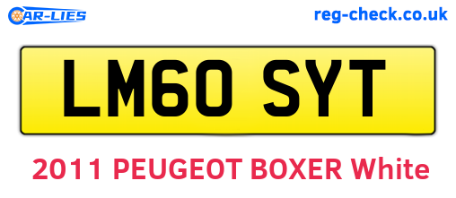LM60SYT are the vehicle registration plates.