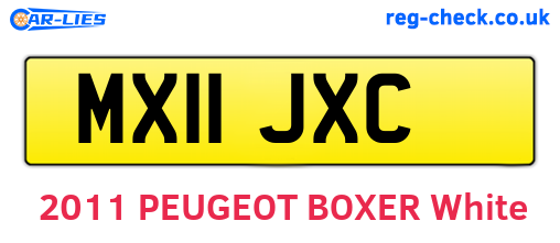MX11JXC are the vehicle registration plates.