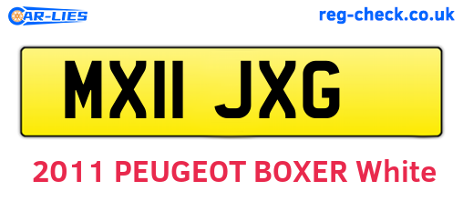 MX11JXG are the vehicle registration plates.