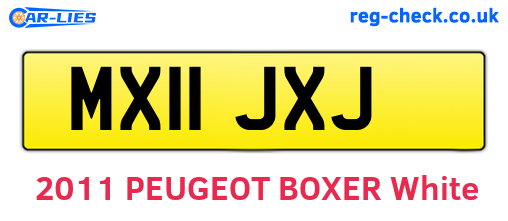 MX11JXJ are the vehicle registration plates.