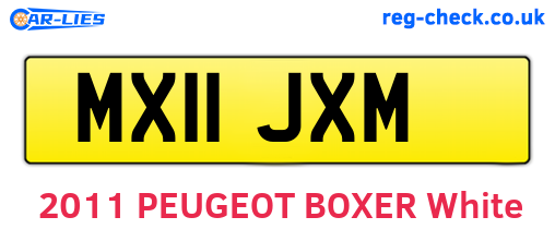 MX11JXM are the vehicle registration plates.
