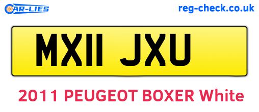 MX11JXU are the vehicle registration plates.