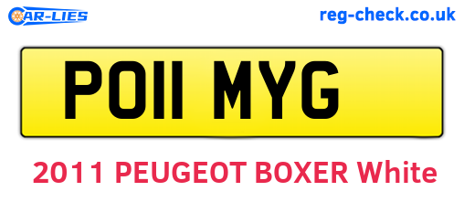 PO11MYG are the vehicle registration plates.