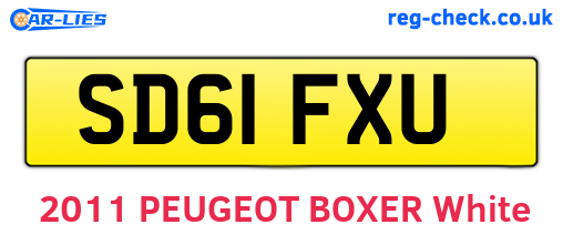 SD61FXU are the vehicle registration plates.