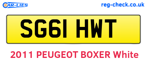 SG61HWT are the vehicle registration plates.