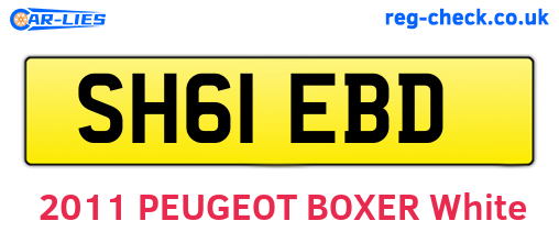 SH61EBD are the vehicle registration plates.