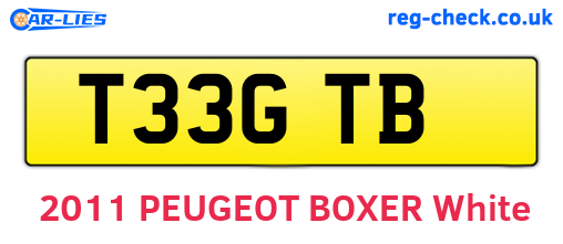 T33GTB are the vehicle registration plates.