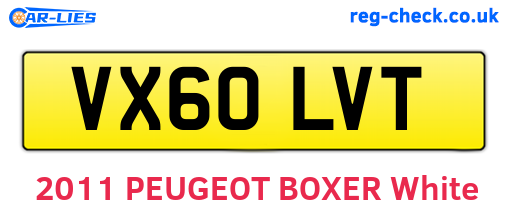 VX60LVT are the vehicle registration plates.
