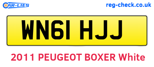 WN61HJJ are the vehicle registration plates.