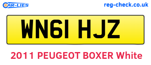 WN61HJZ are the vehicle registration plates.