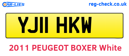 YJ11HKW are the vehicle registration plates.