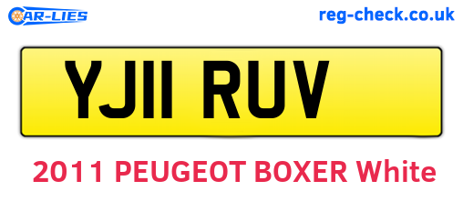 YJ11RUV are the vehicle registration plates.