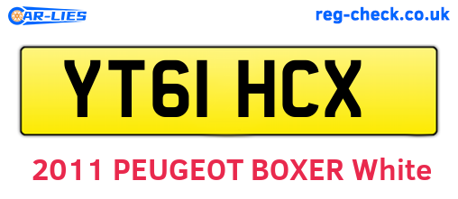 YT61HCX are the vehicle registration plates.