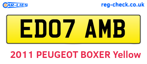 ED07AMB are the vehicle registration plates.