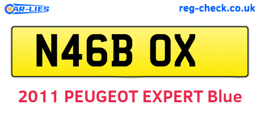 N46BOX are the vehicle registration plates.
