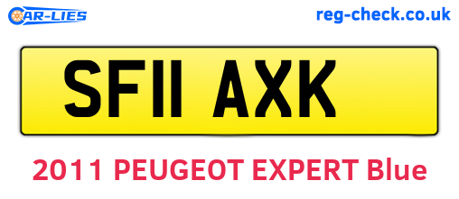 SF11AXK are the vehicle registration plates.