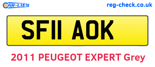 SF11AOK are the vehicle registration plates.