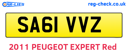 SA61VVZ are the vehicle registration plates.