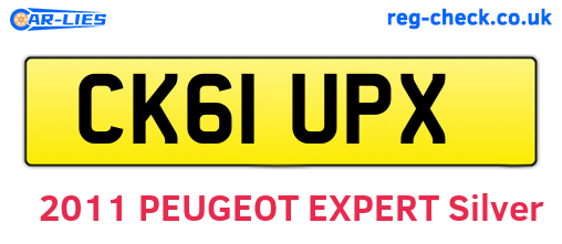 CK61UPX are the vehicle registration plates.