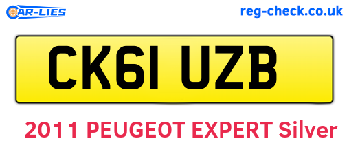 CK61UZB are the vehicle registration plates.