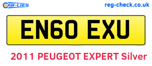 EN60EXU are the vehicle registration plates.