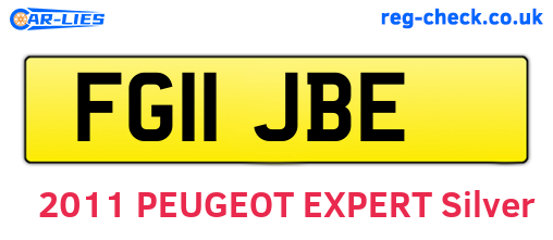 FG11JBE are the vehicle registration plates.