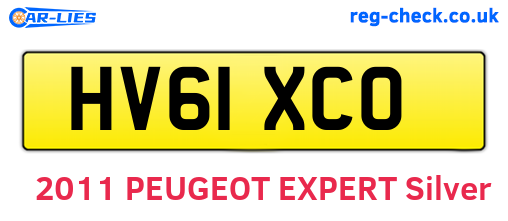 HV61XCO are the vehicle registration plates.