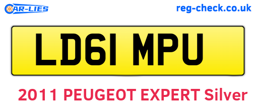 LD61MPU are the vehicle registration plates.