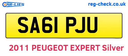 SA61PJU are the vehicle registration plates.