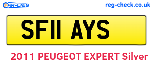 SF11AYS are the vehicle registration plates.