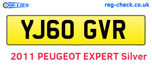 YJ60GVR are the vehicle registration plates.