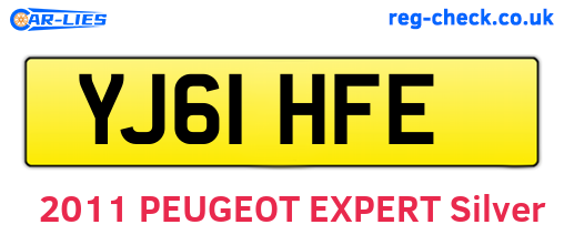 YJ61HFE are the vehicle registration plates.