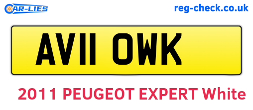 AV11OWK are the vehicle registration plates.