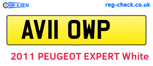 AV11OWP are the vehicle registration plates.