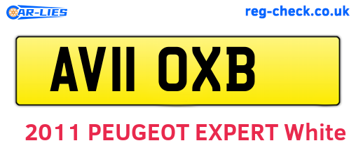 AV11OXB are the vehicle registration plates.