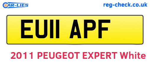 EU11APF are the vehicle registration plates.