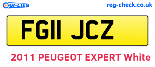 FG11JCZ are the vehicle registration plates.