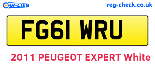 FG61WRU are the vehicle registration plates.
