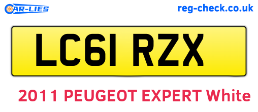 LC61RZX are the vehicle registration plates.