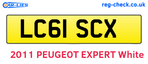 LC61SCX are the vehicle registration plates.