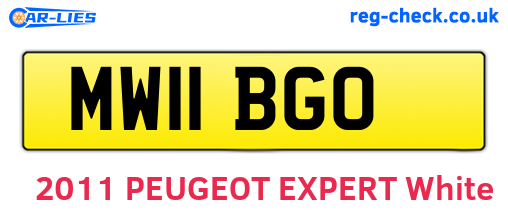 MW11BGO are the vehicle registration plates.