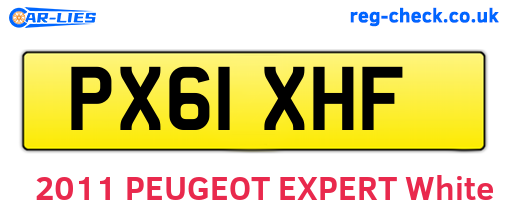PX61XHF are the vehicle registration plates.